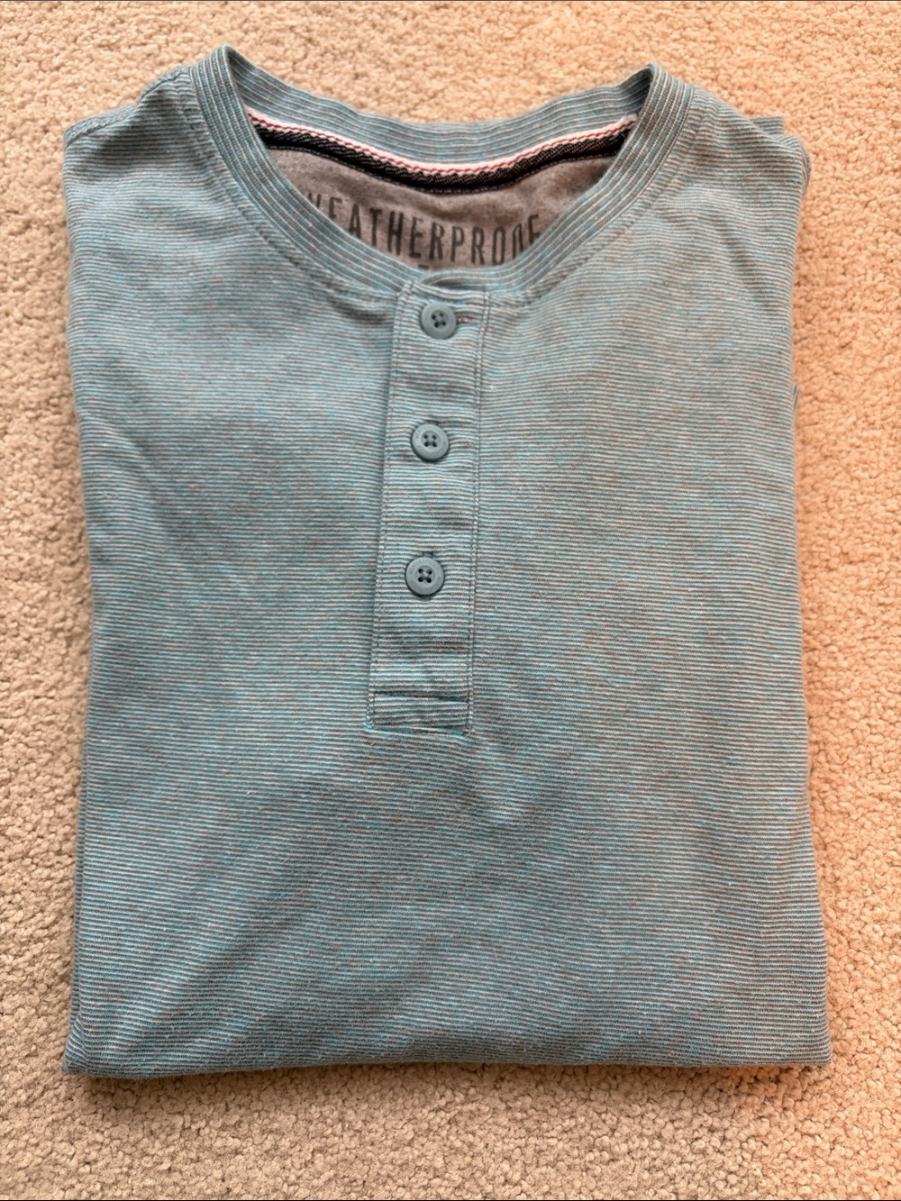 Weatherproof the vintage Henley Short-Sleeve Tee in blue size small